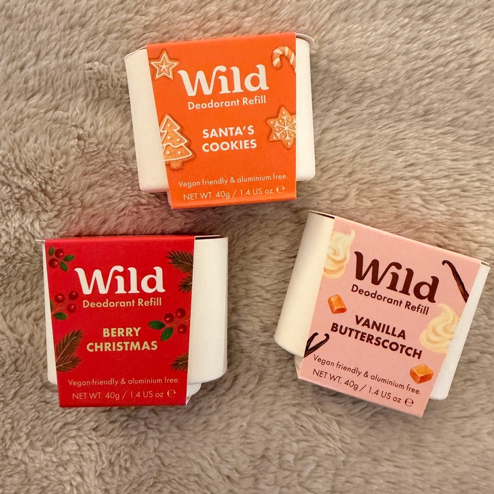 Wild Deodorant Refill - Berry Christmas, Santa's Cookies & Vanilla Butterscotch